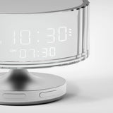 Hari LED Alarm Clock  Silver White - Waves