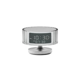 Hari LED Alarm Clock  Silver White - Waves